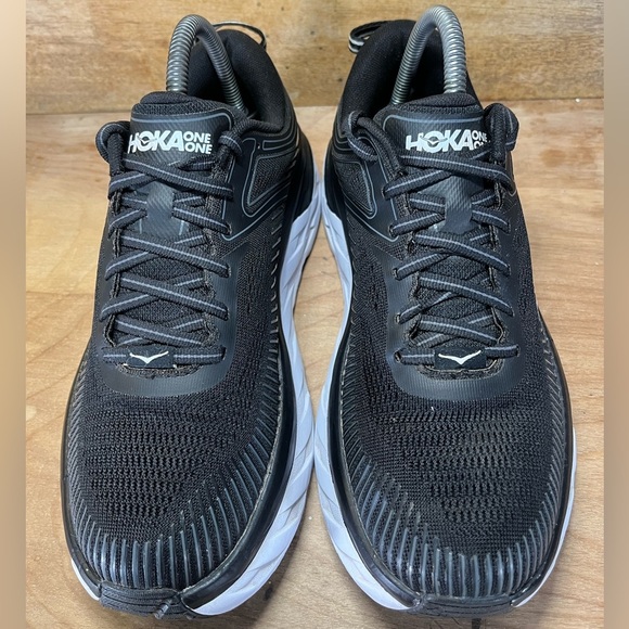 Hoka One One Bondi 7 CUSHIONED Womens Size 8 Running Shoes Sneakers Black - Picture 3 of 12